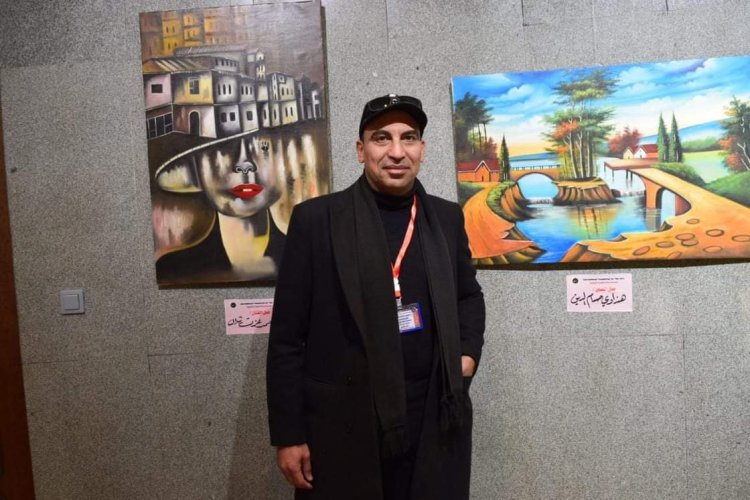 Visual artist Hossam El-Dien Hindawi and his efforts in the field of art and youth support .